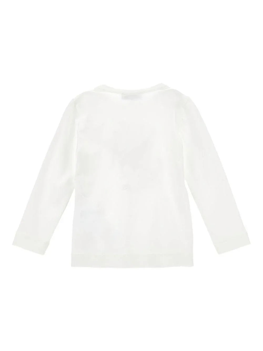 Top Bianco Maniche Lunghe con Fiori - Preludio Moda