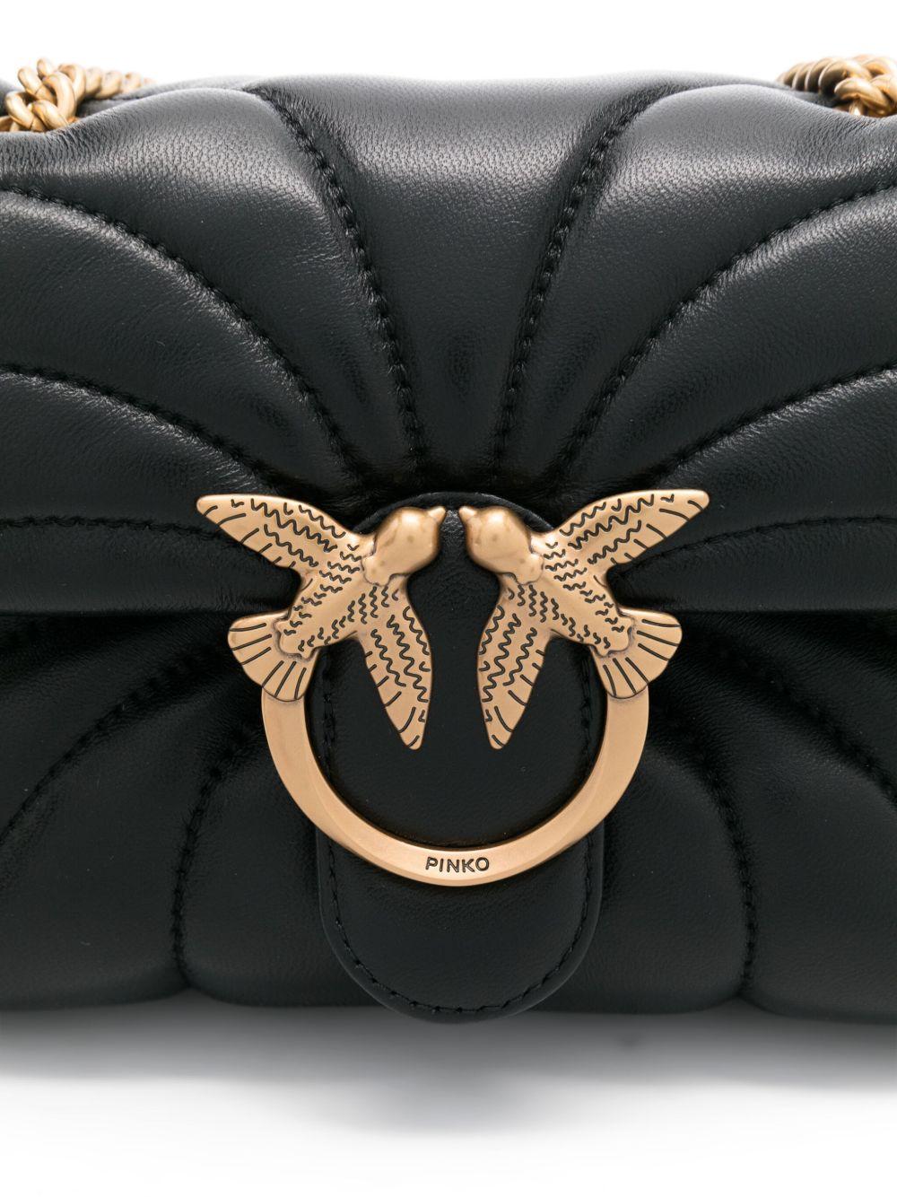 Borsa a Ttracolla Mini Trapuntata in Pelle Nera 100039A1EX Z99Q PINKO