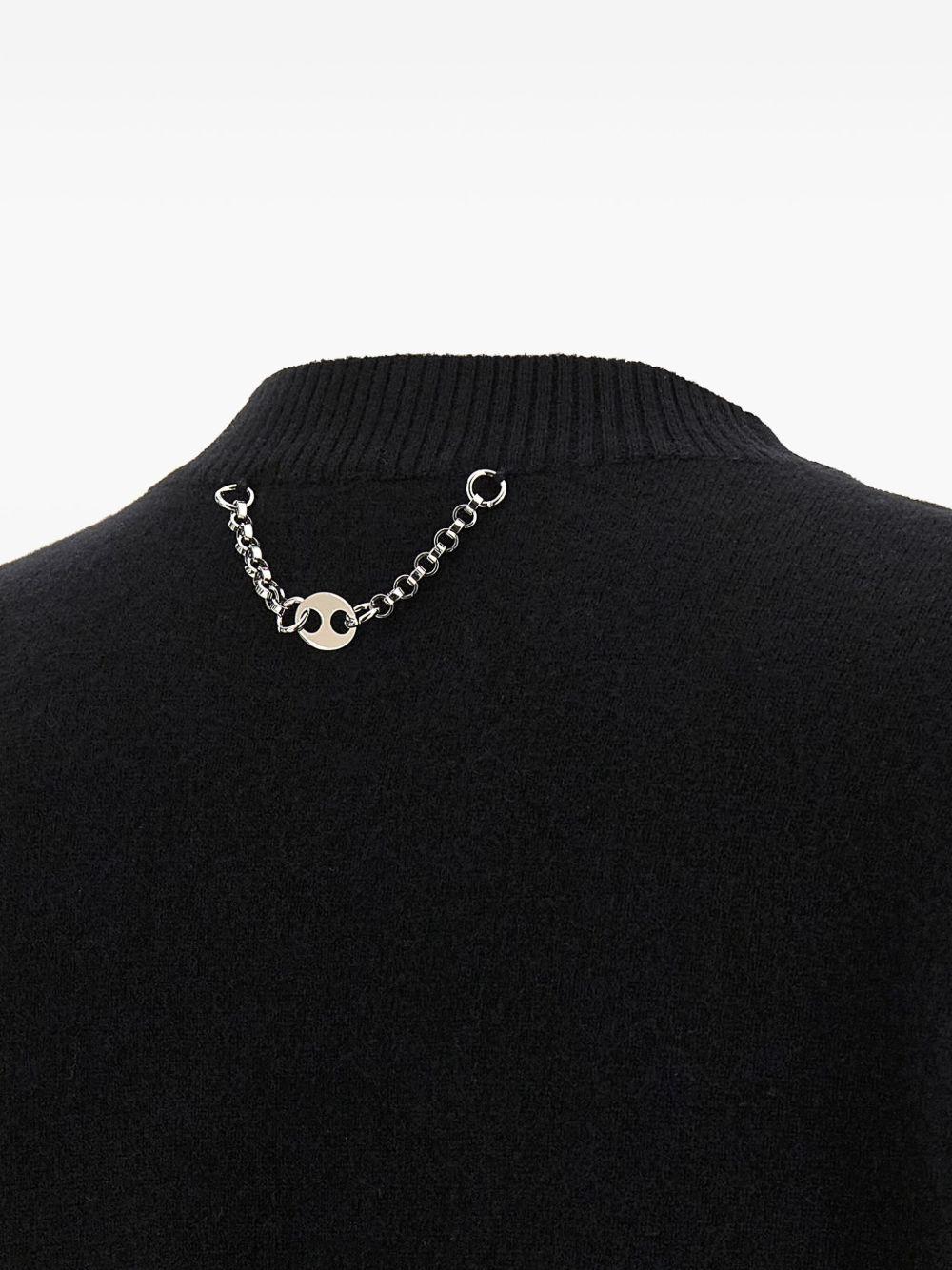 Maglione nero girocollo con dettagli bottoni 25AMPU055ML0323 P001 RABANNE