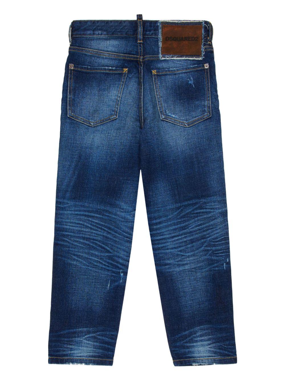 Jeans Dritti con Logo Posteriore DQ2241D0AER DQ01 DSQUARED KIDS