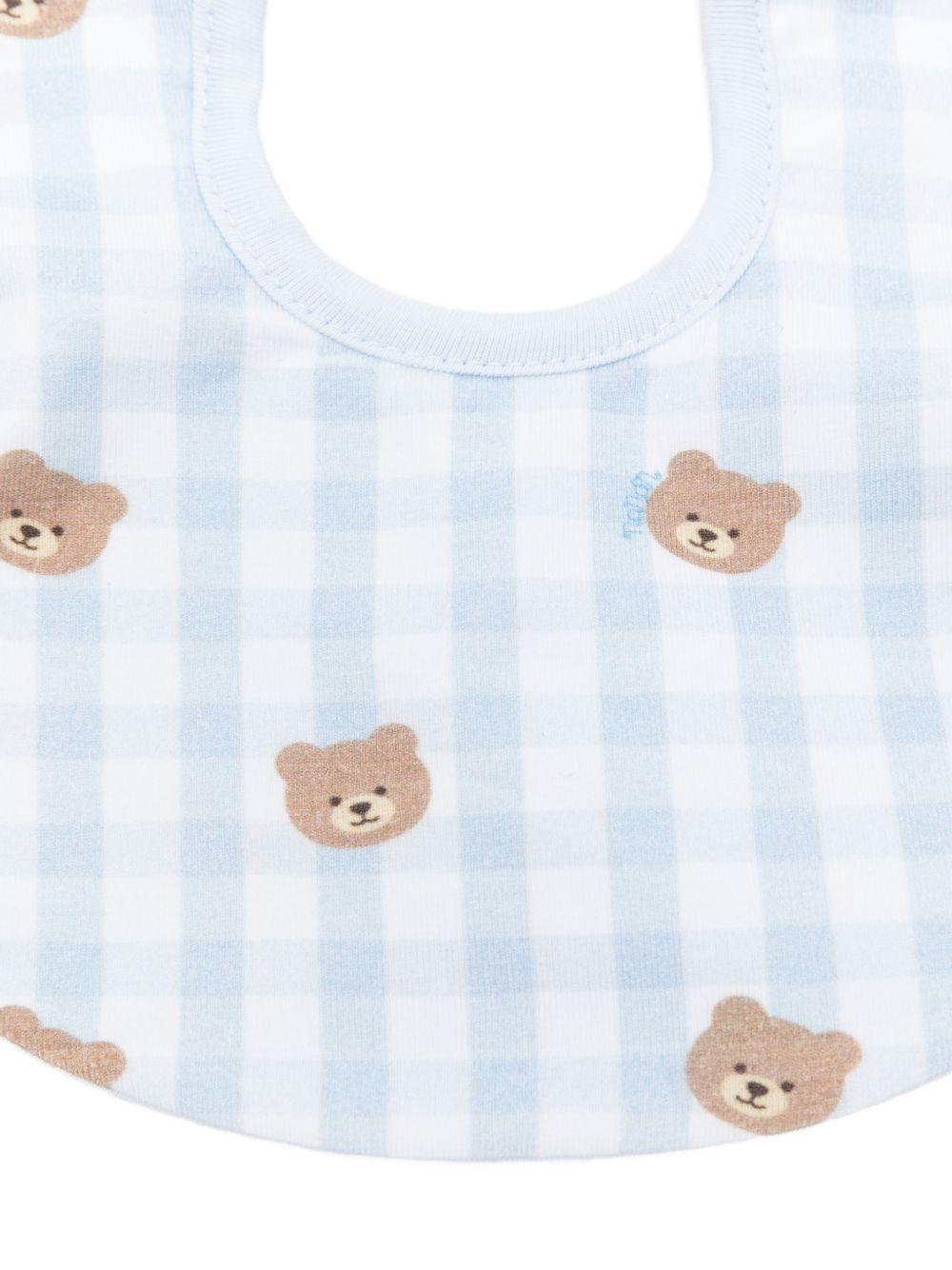Bavaglino in cotone a quadretti E26021 AZZURRO NANAN KIDS