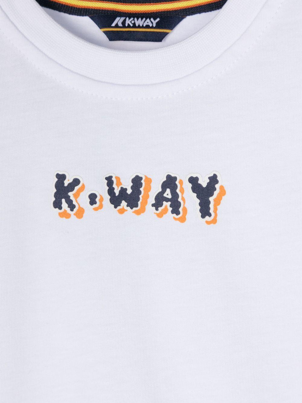 T-shirt pete neonato bianca logo 3D K7124RW 001 K-WAY KIDS
