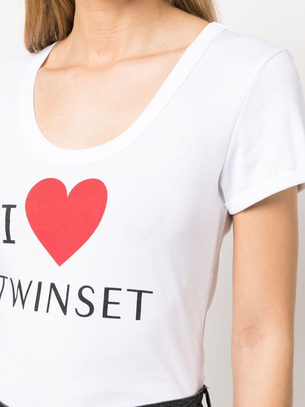 T-shirt bianca i love twinset