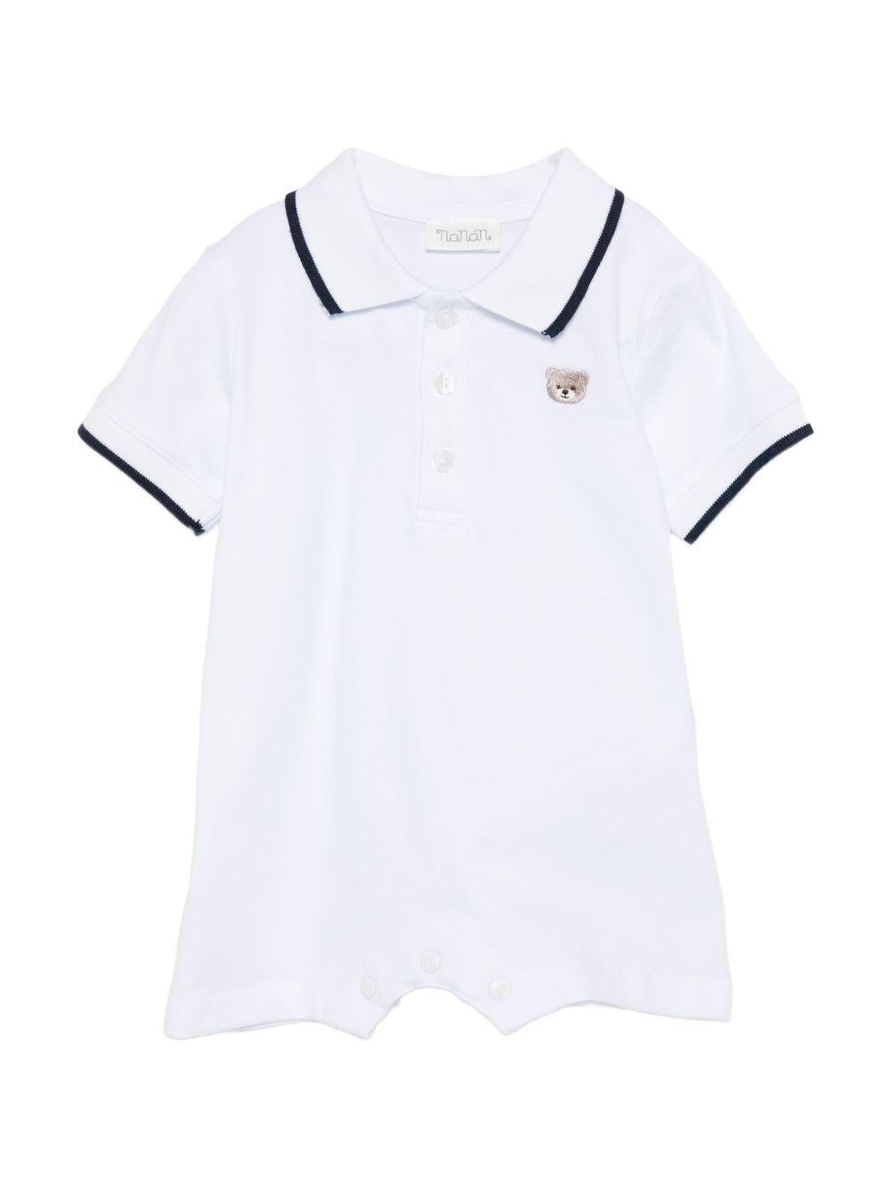 Pagliaccetto in cotone con orsetto E26171 BIANCO NANAN KIDS