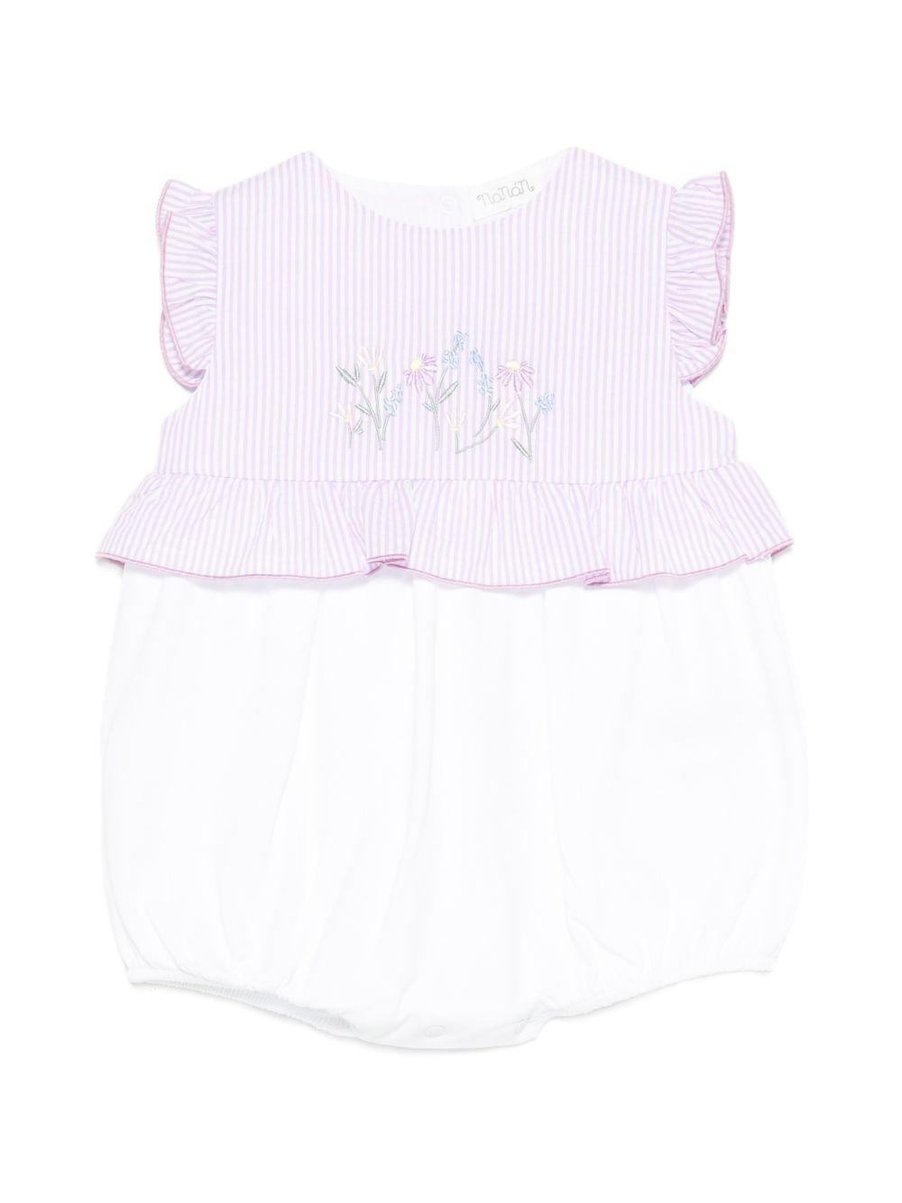 Completo in cotone con ricamo floreale E26474 LILLA NANAN KIDS