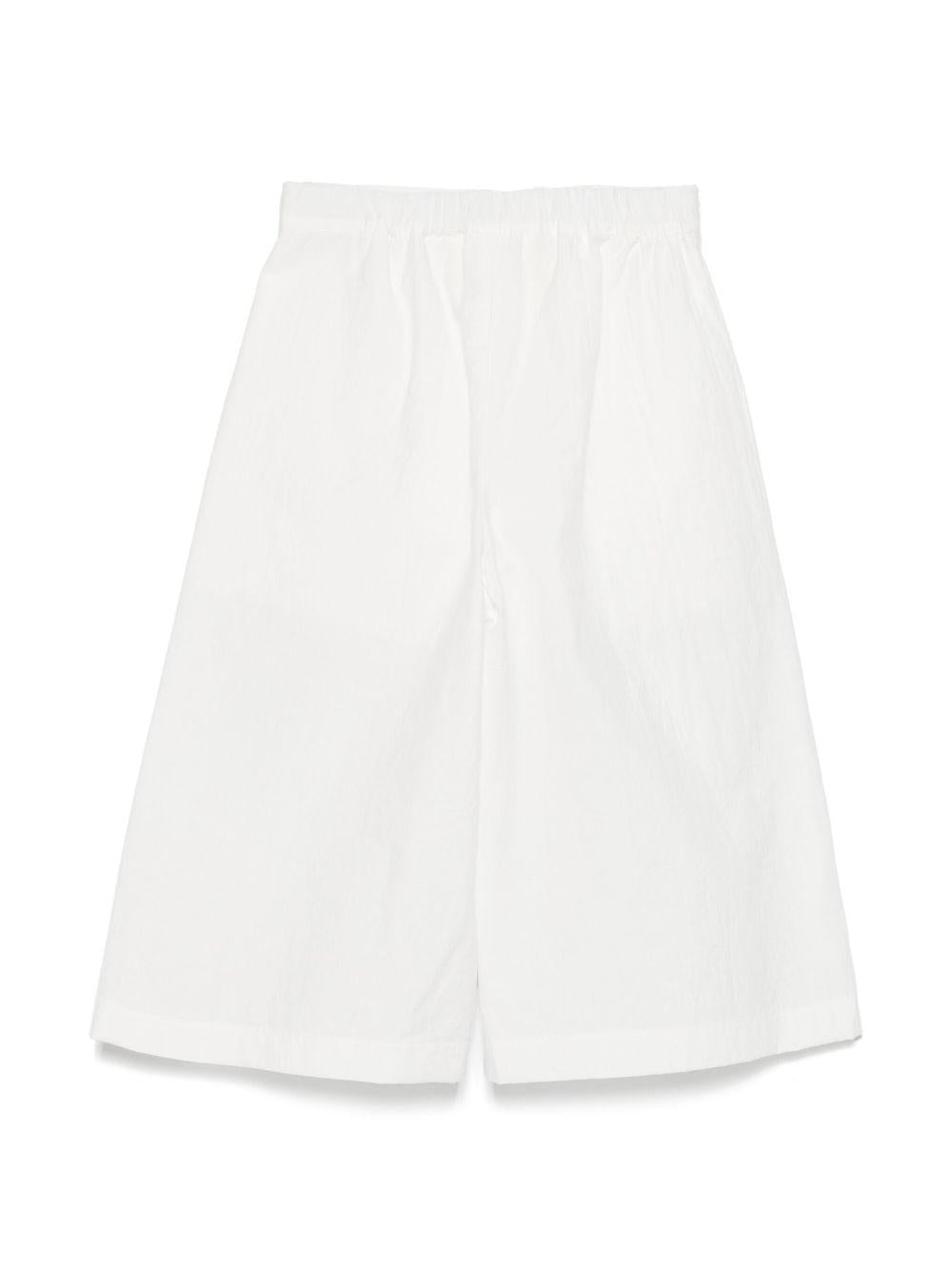 Pantalone avorio mini logo ricamo