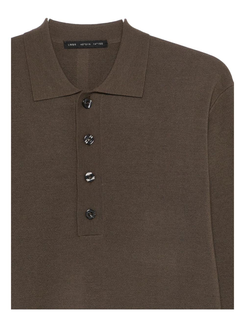 Polo tortora in maglia fine con colletto e abbottonatura L1MFW25266736 M098 LOW BRAND