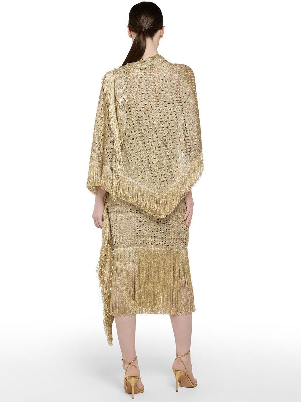 Scialle oro in lurex maxi frange P25CPSLO0401 V0730 SIMONA CORSELLINI