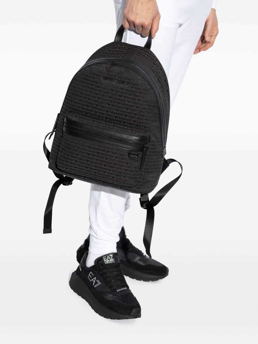 Zaino nero logo all-over