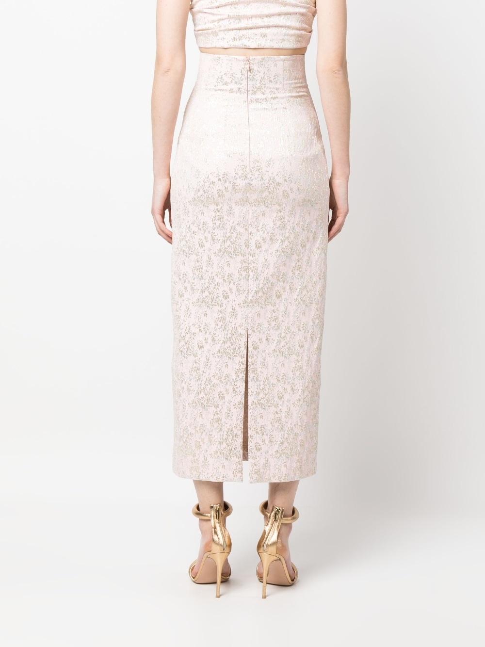 Gonna midi rosa con ricamo satin A0115 2127 ROSA PHILOSOPHY DONNA