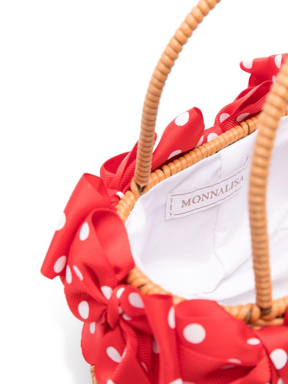 Borsa rafia con fiocchi pois