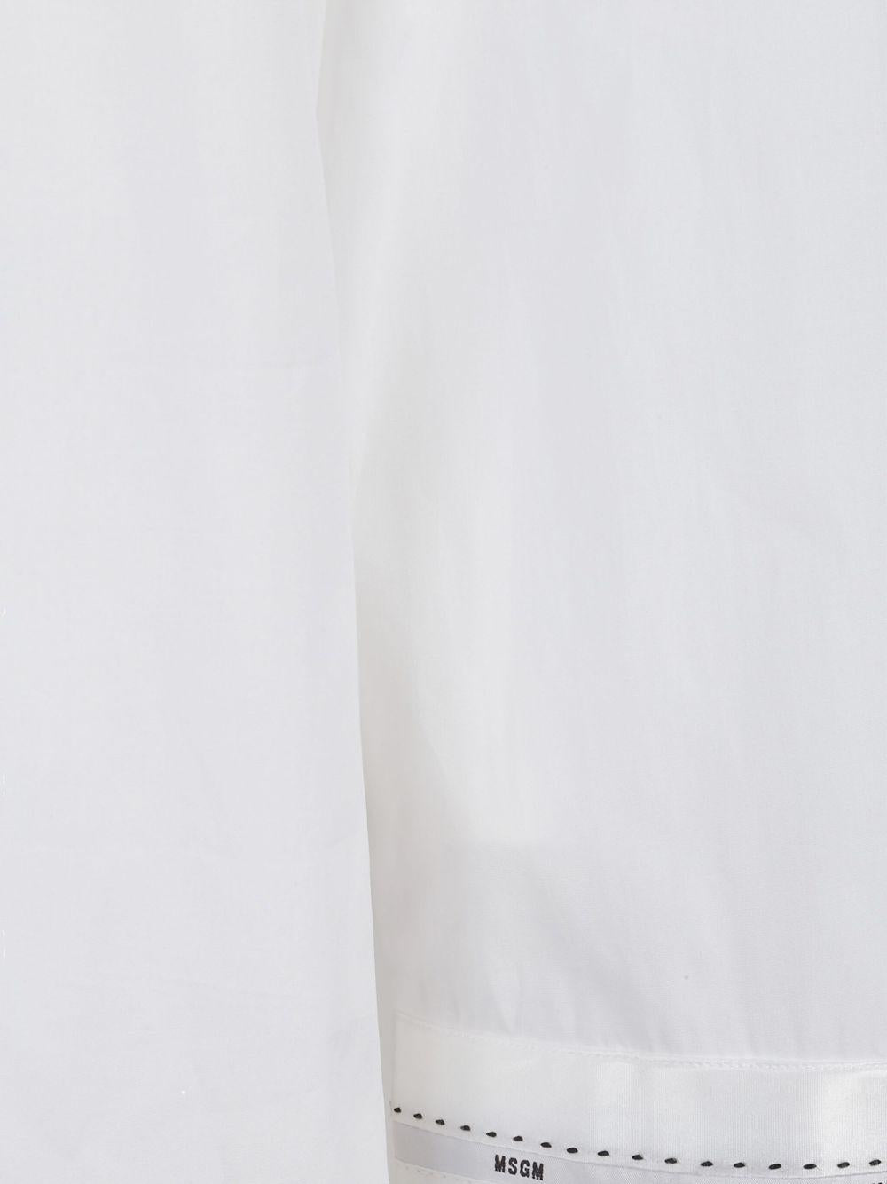 Camicia bianca con logo sui polsini 3941MDE13X257602 01 MSGM