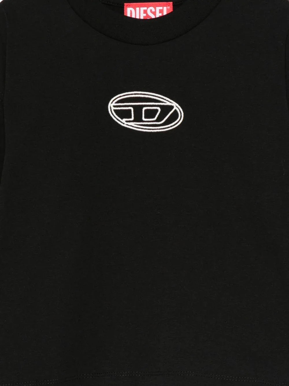 T-shirt Nera con Ricamo Logo Oval D - Preludio Moda