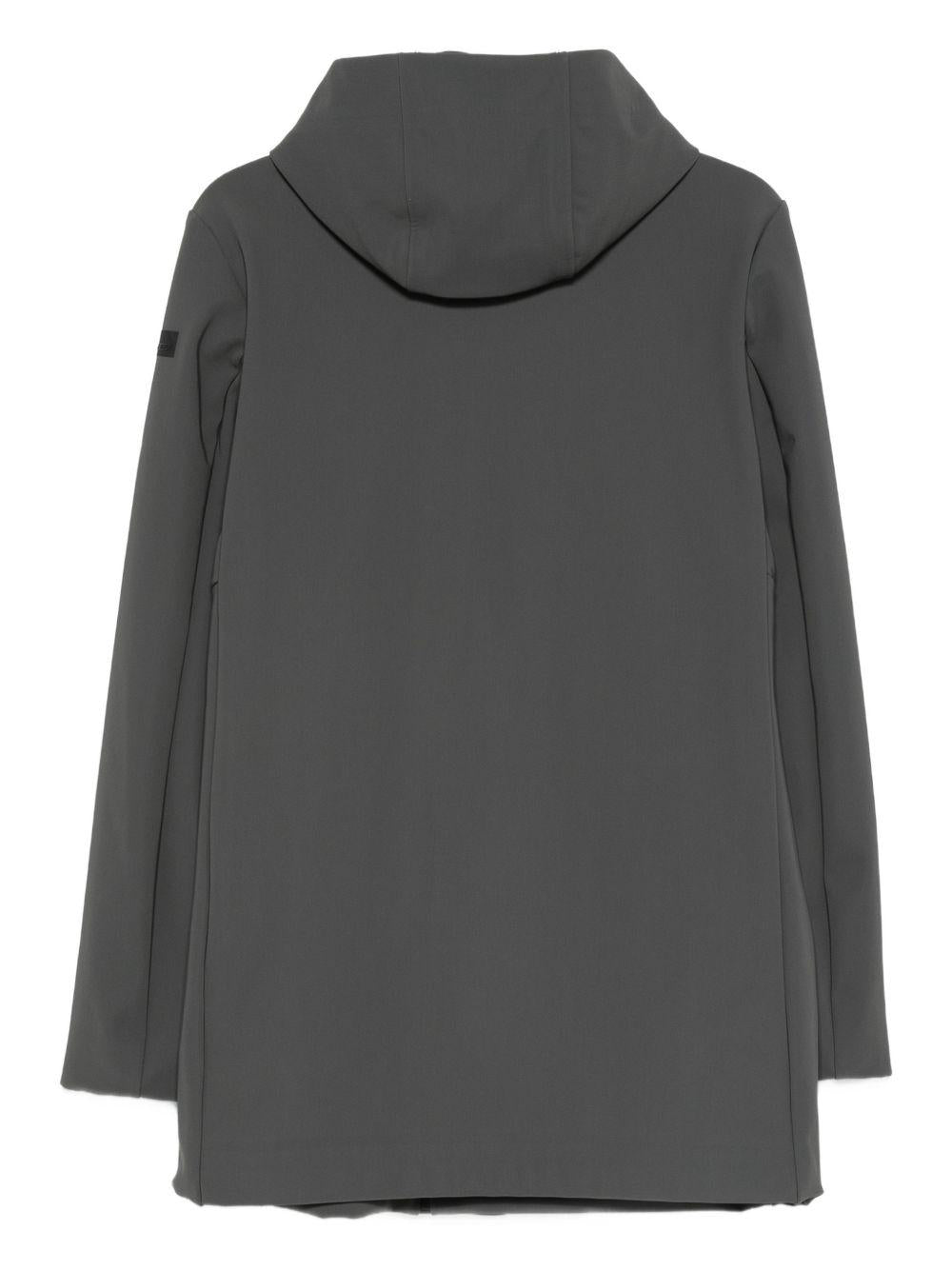 Parka grigio con cappuccio e chiusura zip W25045 20 RRD