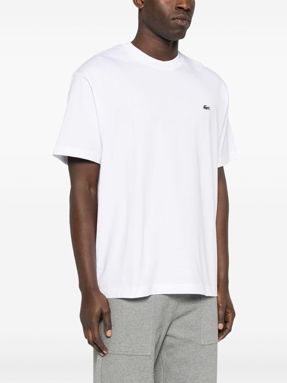 T-shirt bianca mini logo ricamo TH7318 001 LACOSTE