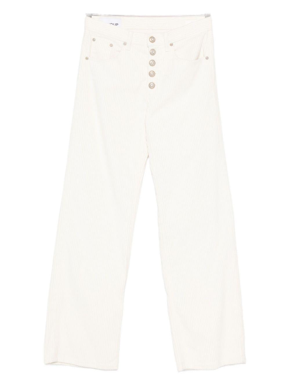DONDUP Pantaloni beige abbottonati in velluto a coste DP427VS0031XXXDDD 017 DONDUP
