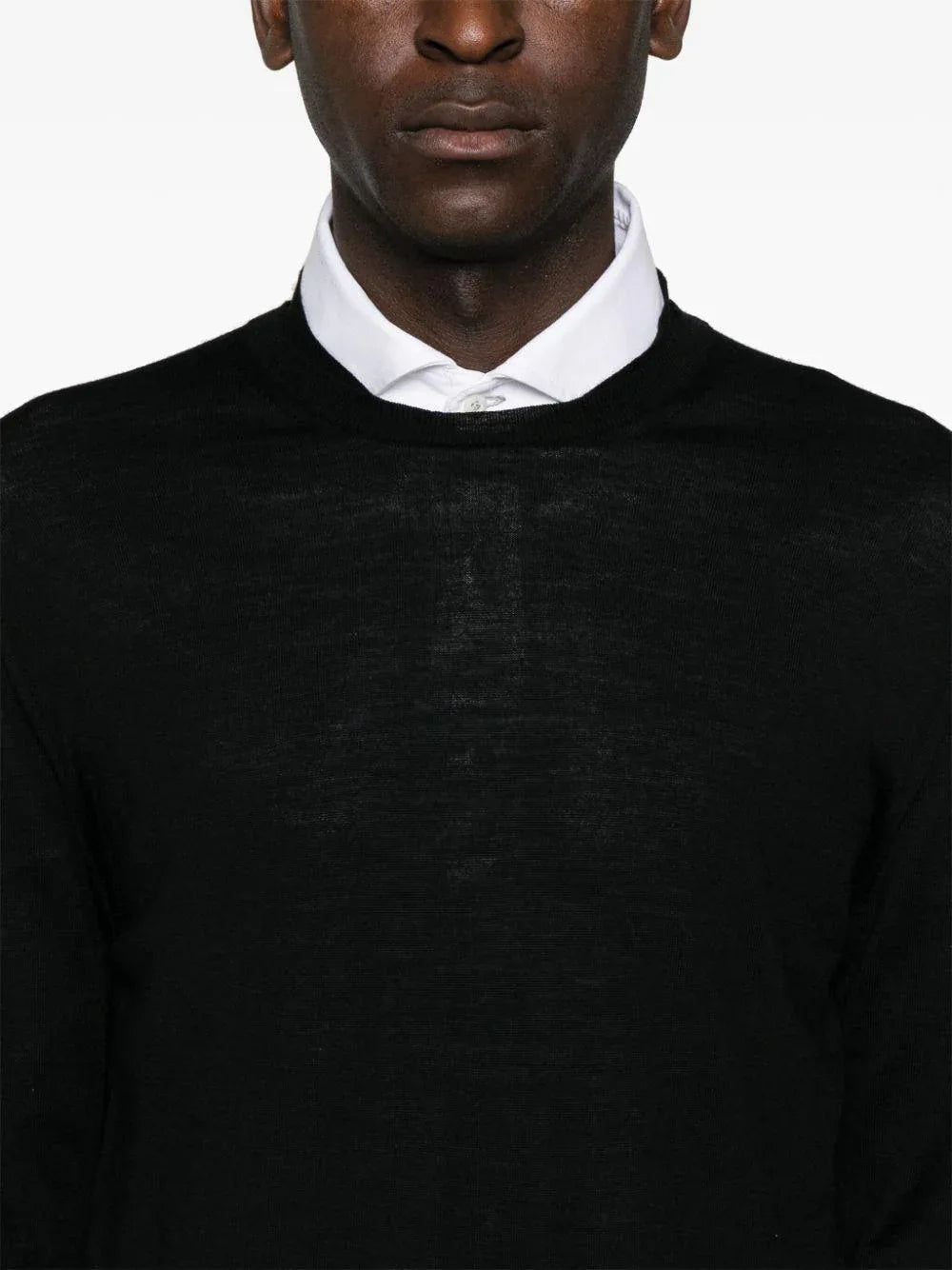 Maglione k139 nero in maglia fine lana - Preludio Moda