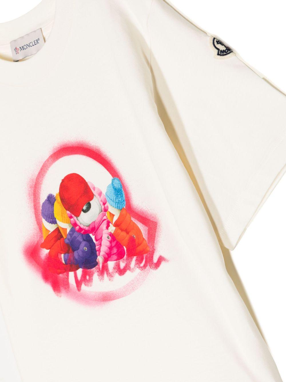 T-shirt con stampa colorata L19548C0002183907 034 MONCLER KIDS