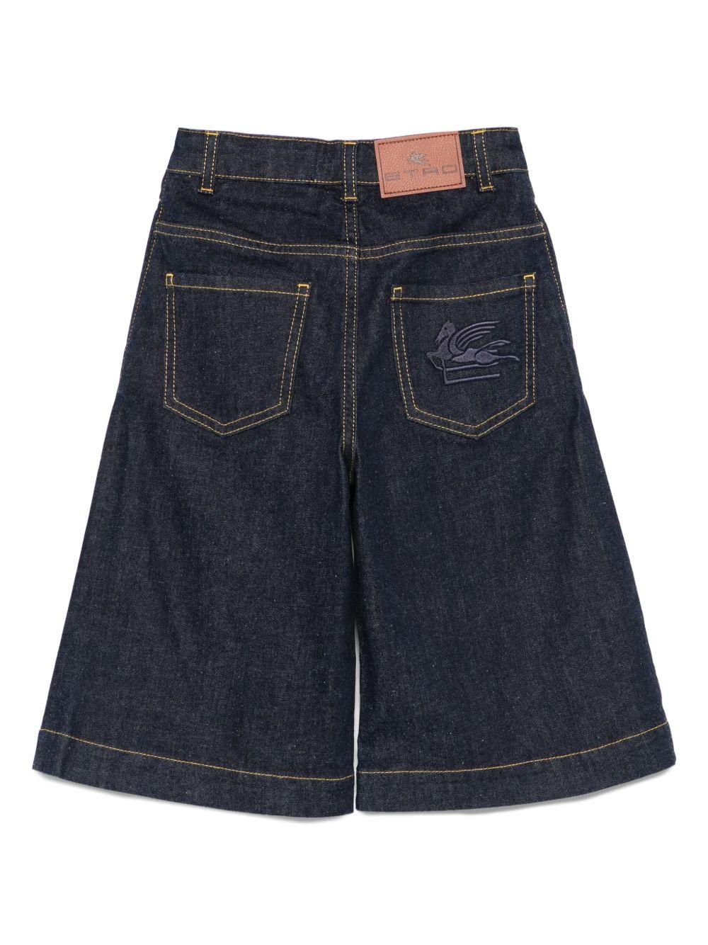 Shorts Denim Indaco con Ricamo Pegasus GX6A19D0101 620 ETRO KIDS