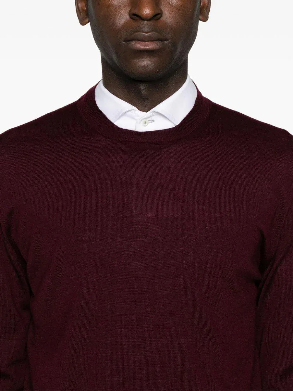 Maglione k139 bordeaux in maglia fine lana - Preludio Moda