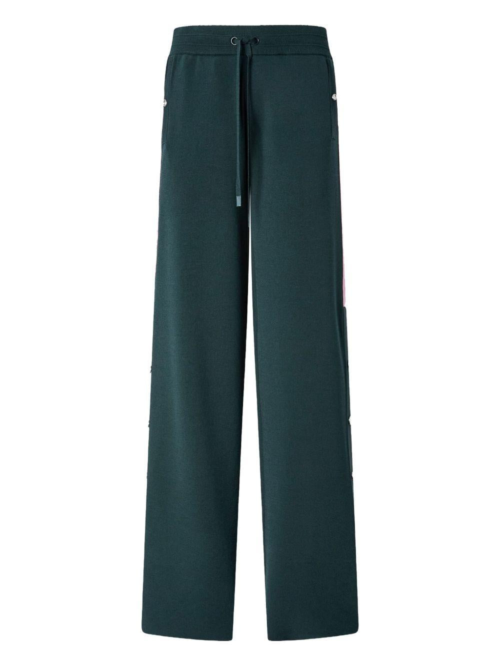 Pantaloni verdi con righe laterali 105394A2FQ X77 PINKO