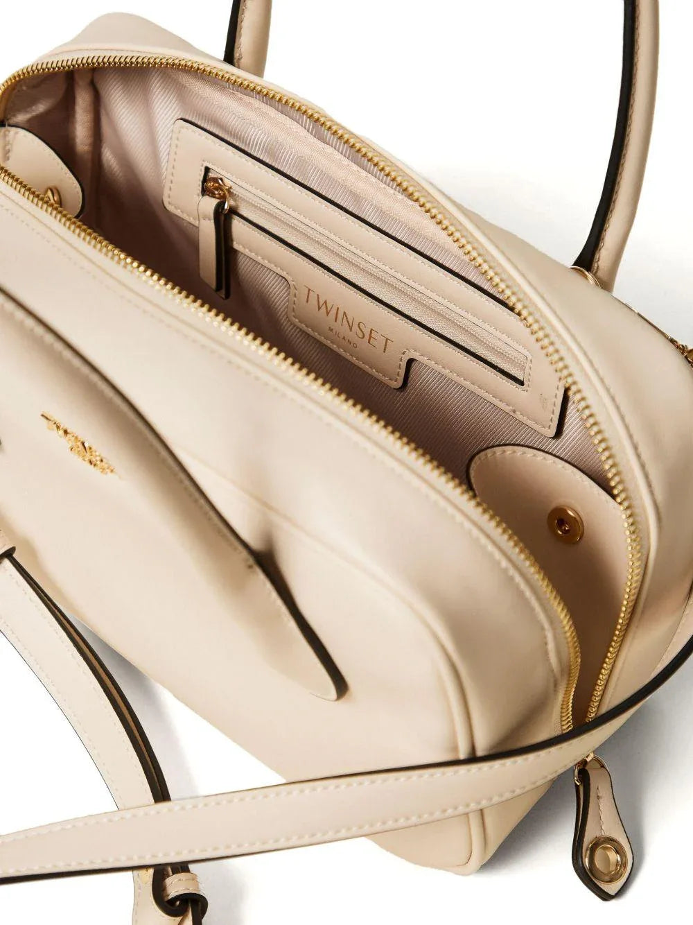 Borsa Tote Beige con Zip e Tracolla Rimovibile - Preludio Moda