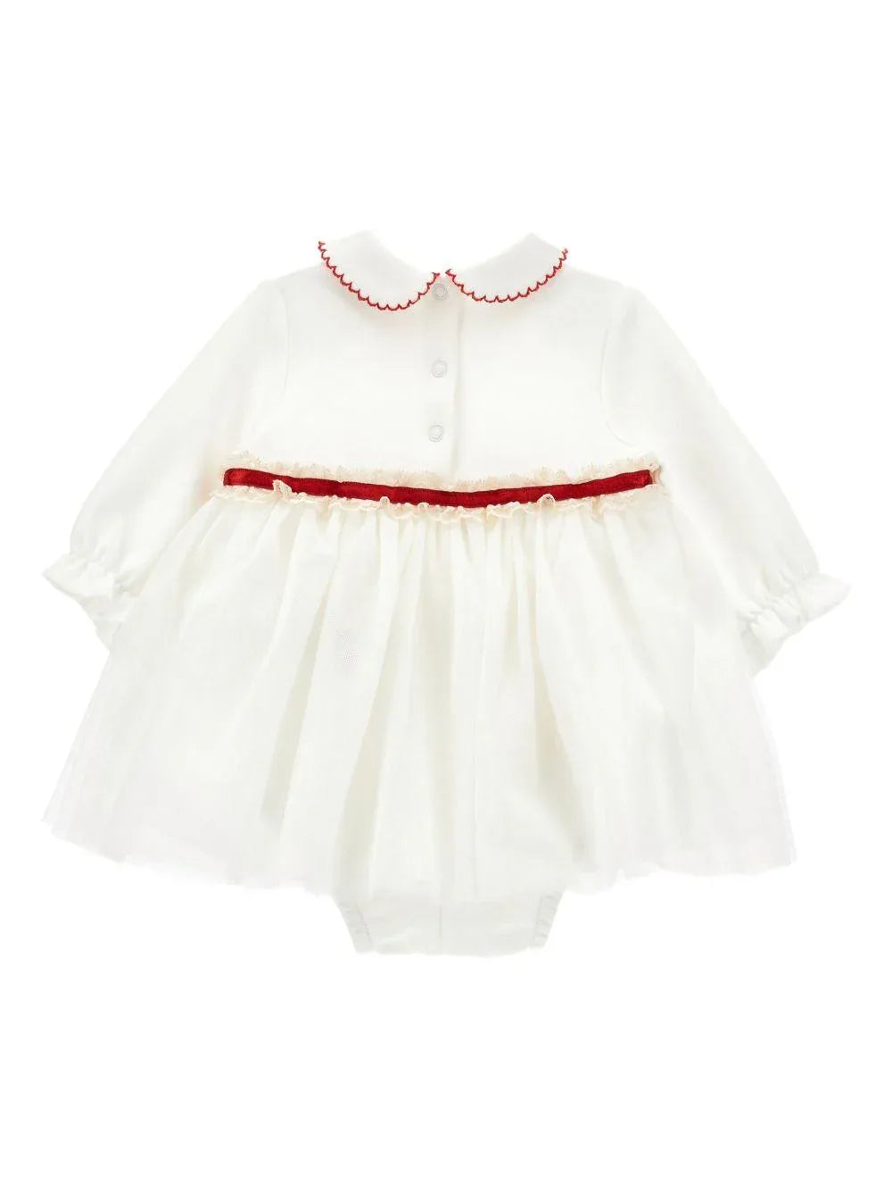 Shorties bianchi di cotone con logo ricamato e applique floreali - Preludio Moda