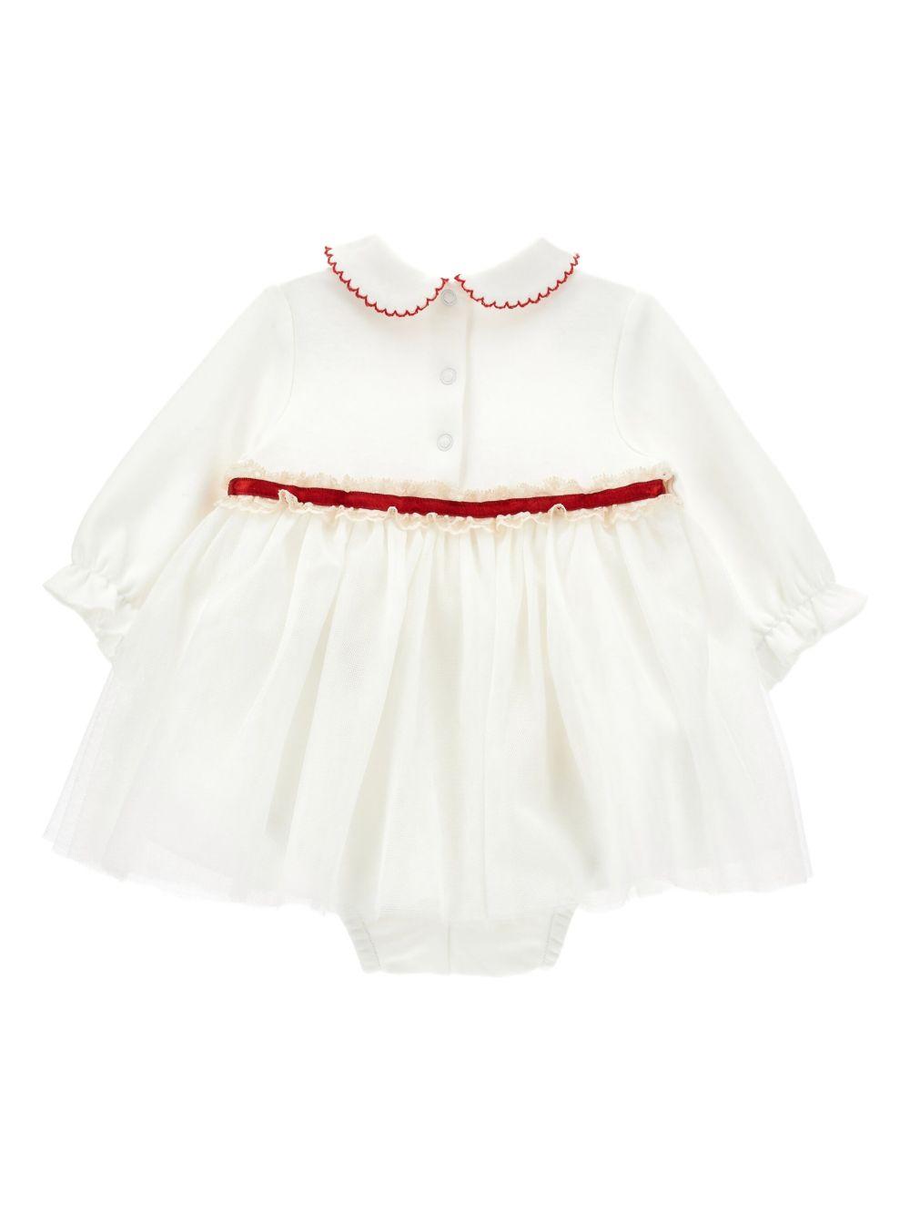 Shorties bianchi di cotone con logo ricamato e applique floreali 35F2116000 0143 MONNALISA KIDS