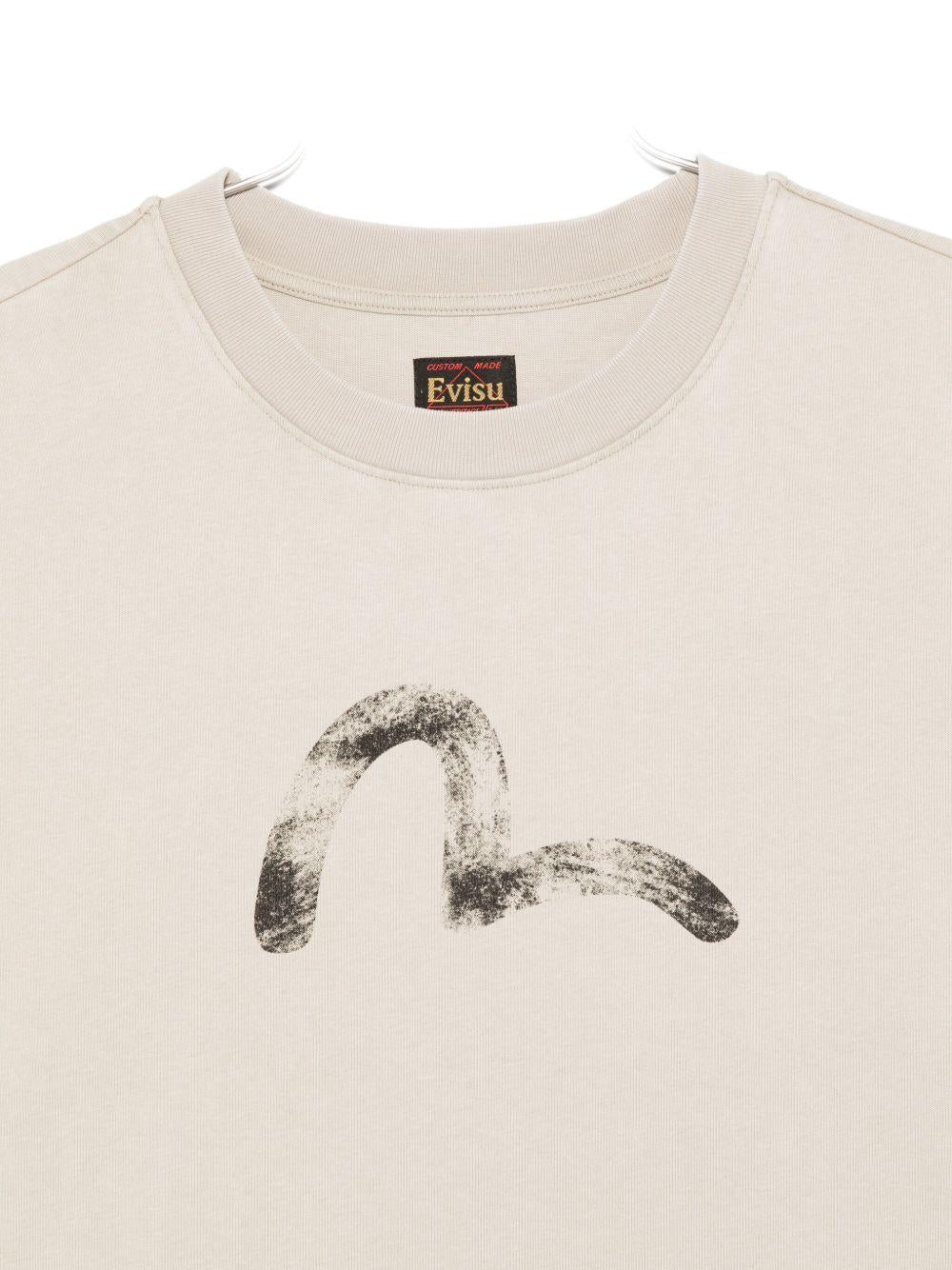 T-shirt Girocollo a Maniche Corte 2EAEJM5TS6110 ECRU EVISU