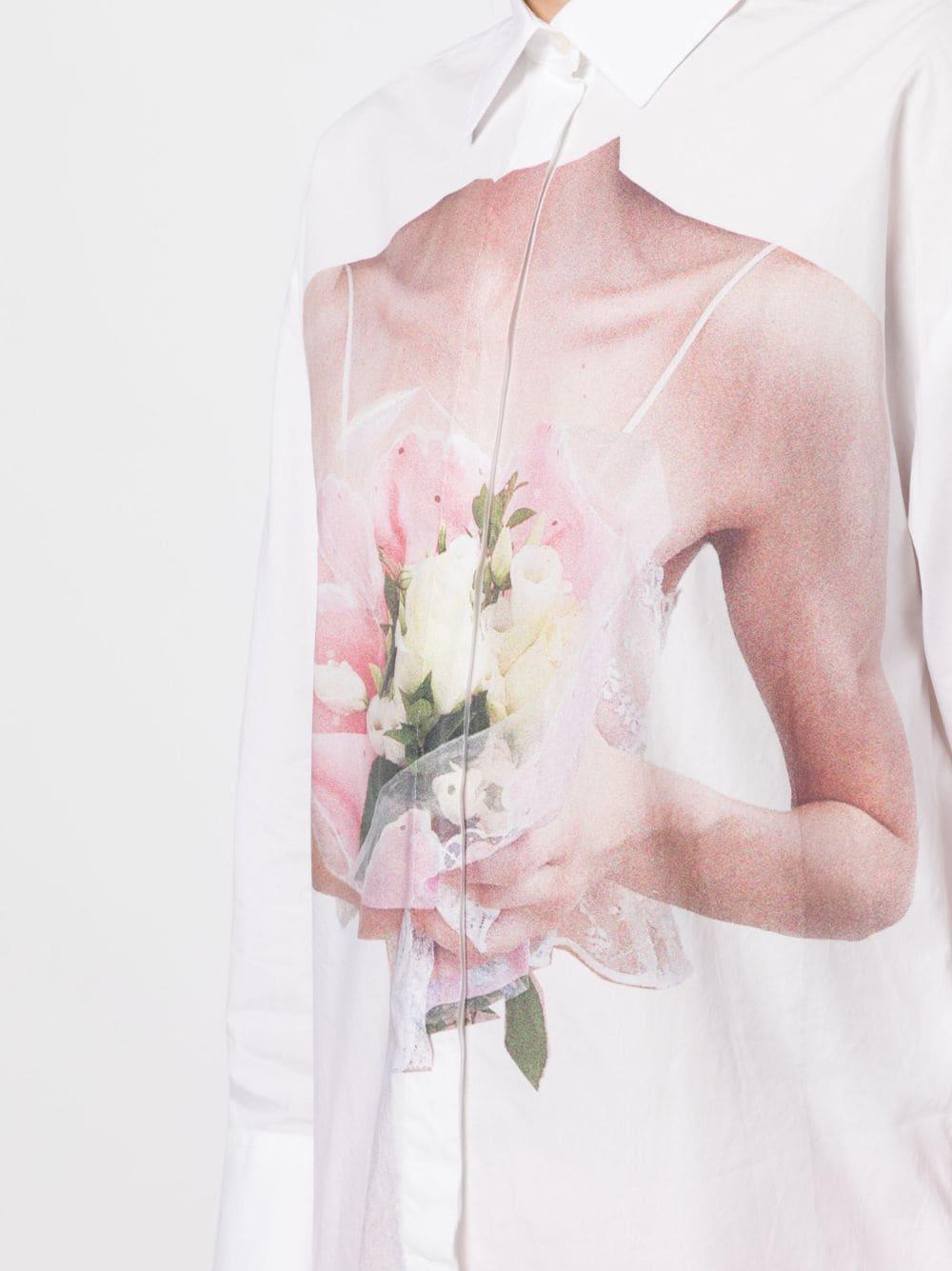 Camicia bianca bouquet 3442MDE17X 237125 BIANCA MSGM