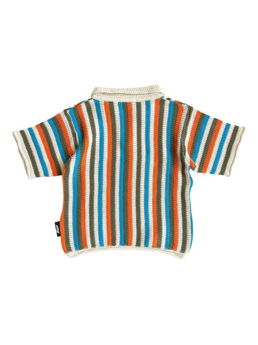 Polo in maglia multicolor fantasia a righe
