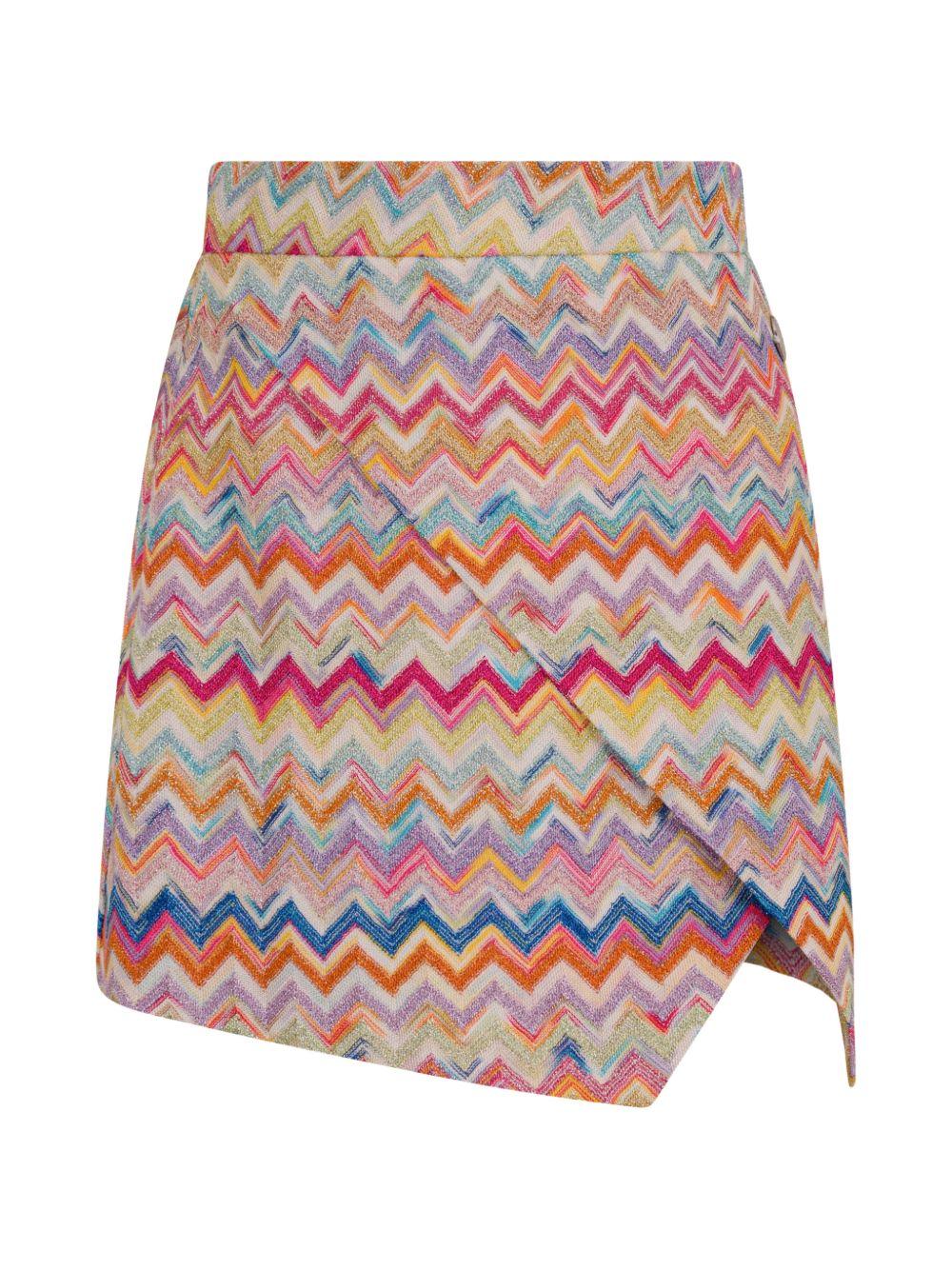 Gonna con spacco motivo chevron multicolor MY7A61Q0107 999 MISSONI KIDS