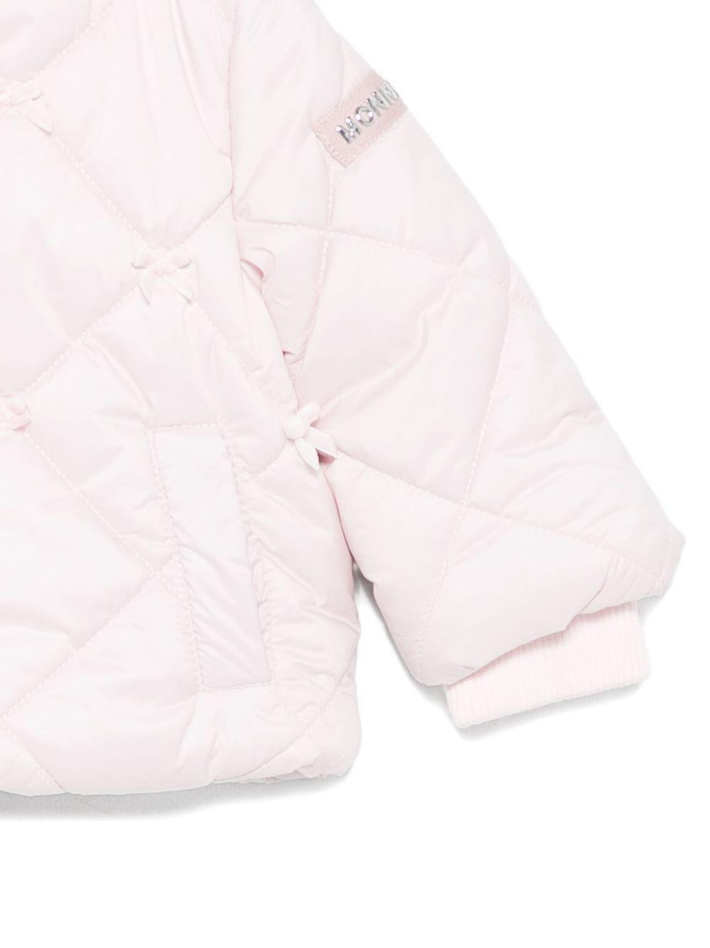 Piumino rosa trapuntato con cappuccio 37F1006022 0090 MONNALISA KIDS