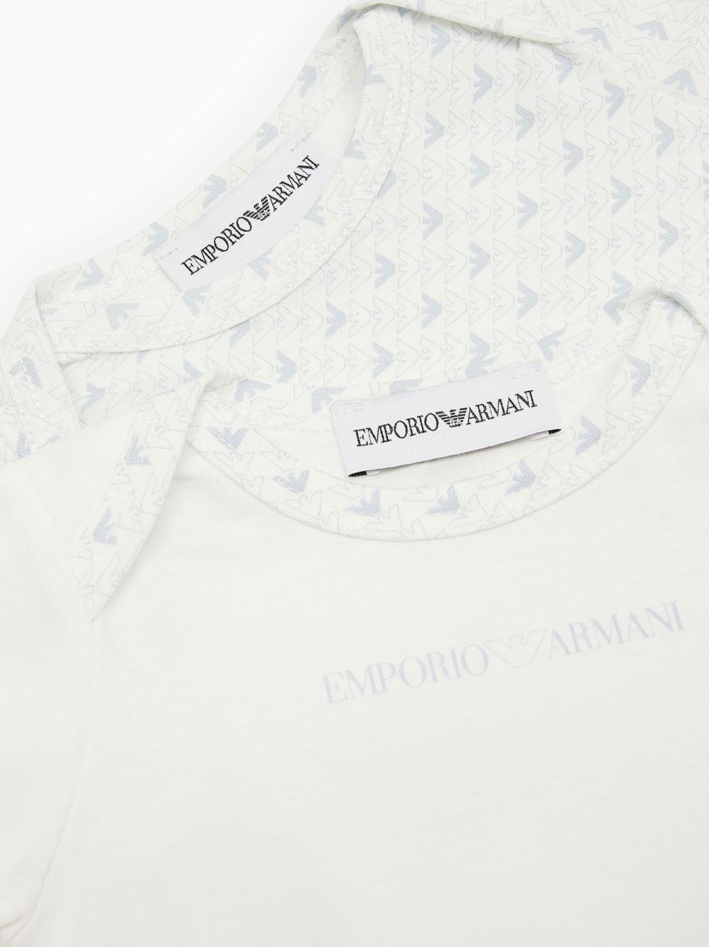 Set body azzurro logati neonato (2pz) EY000010AF10913 FB054 EMPORIO ARMANI KIDS