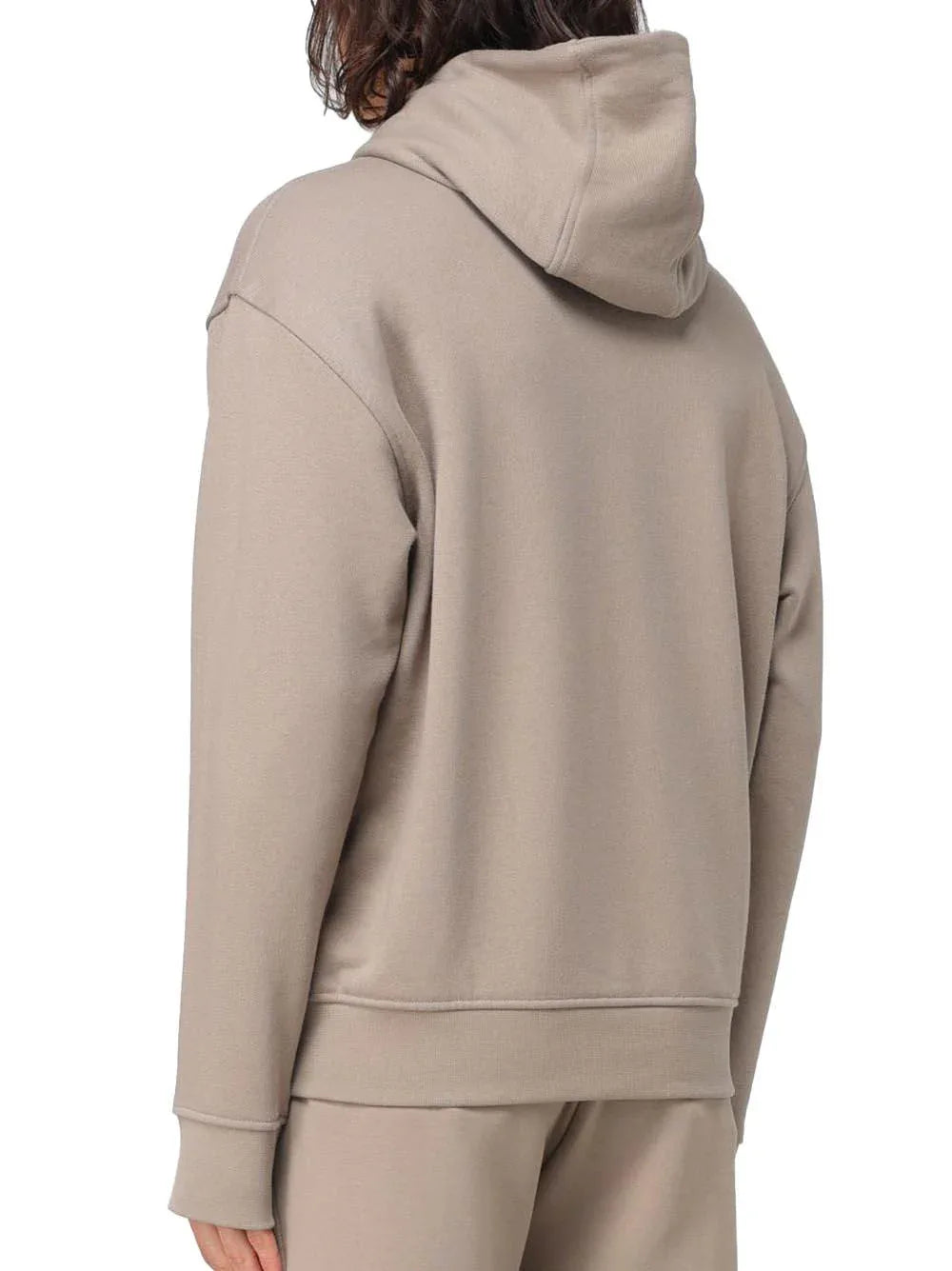 Felpa beige aquila petto ricamata - Preludio Moda