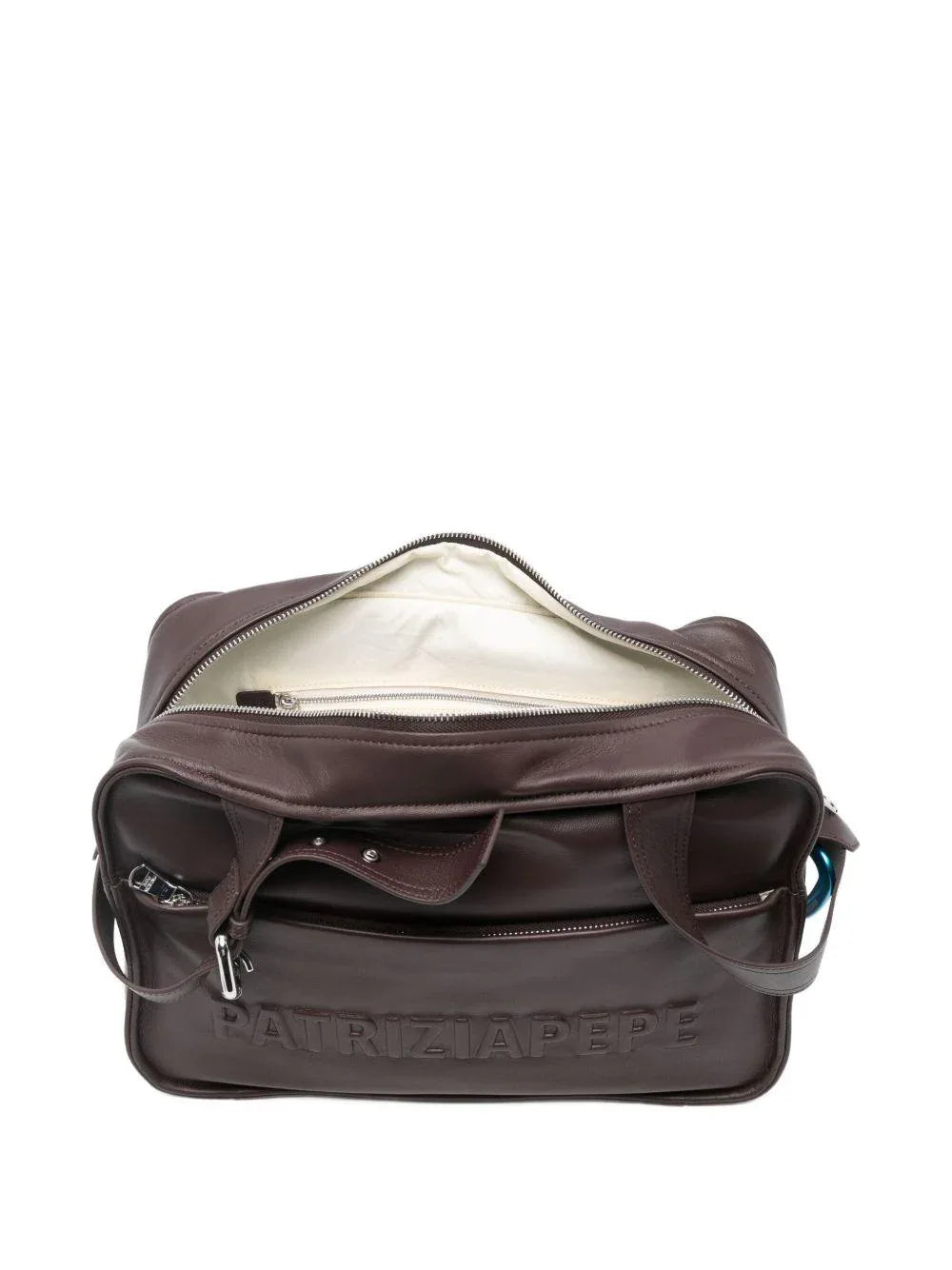 Borsa marrone scuro con logo goffrato - Preludio Moda