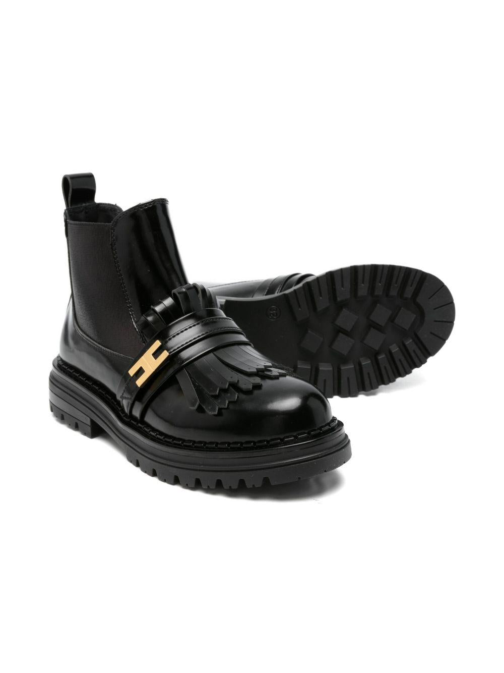 Stivali Chelsea neri in pelle F4A5E04381259 930 ELISABETTA FRANCHI KIDS