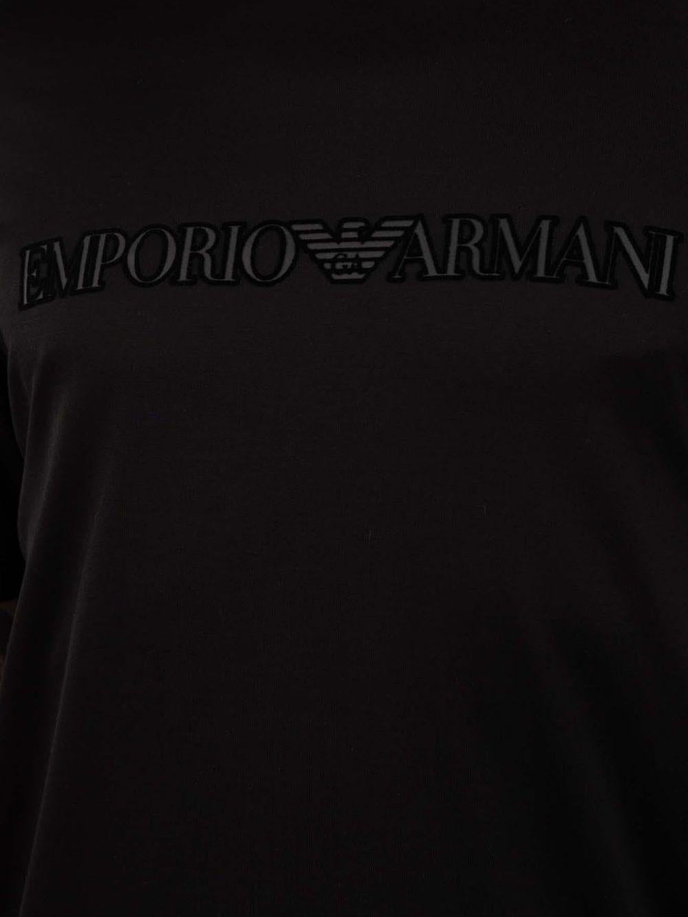 T-shirt Nera con Logo Goffrato 6D1TR31JOSZ 0035 EMPORIO ARMANI