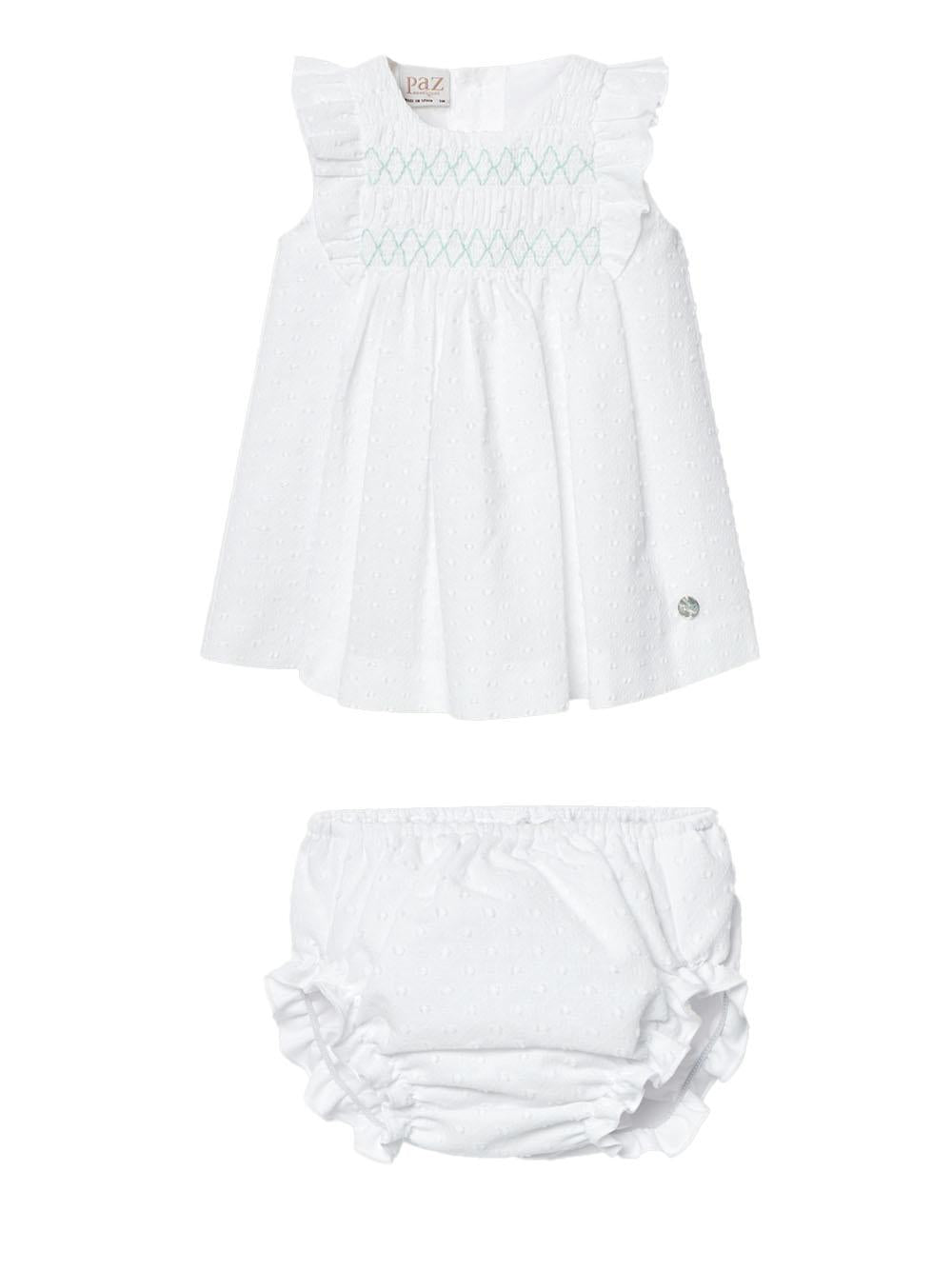 Completo bianco neonata (2pz) 104152545 01T1880 PAZ RODRIGUEZ KIDS