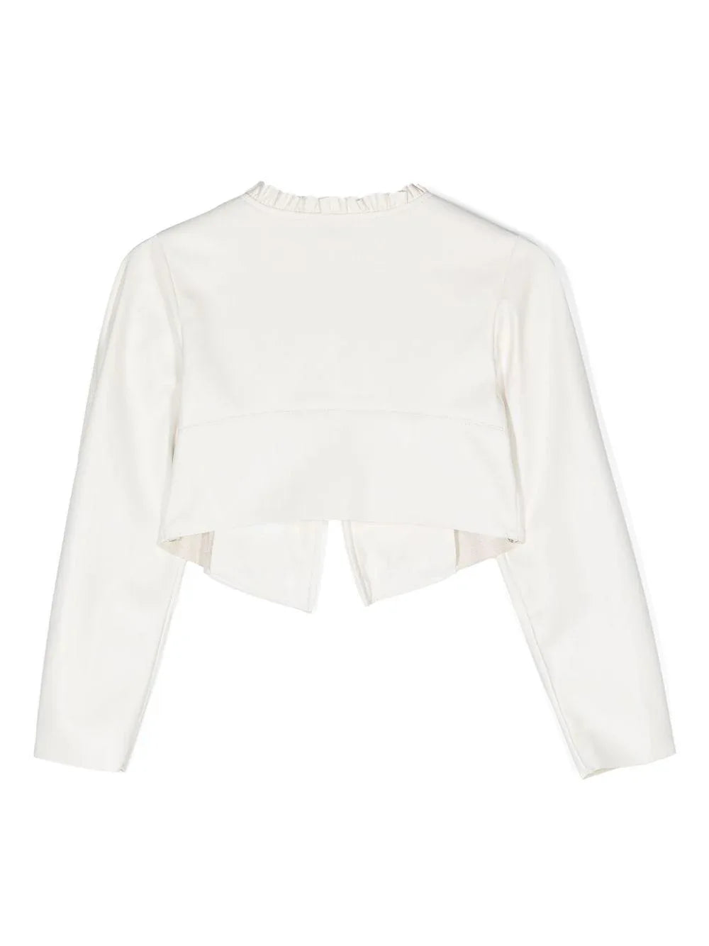 Giacca cropped panna colletto arricciato - Preludio Moda