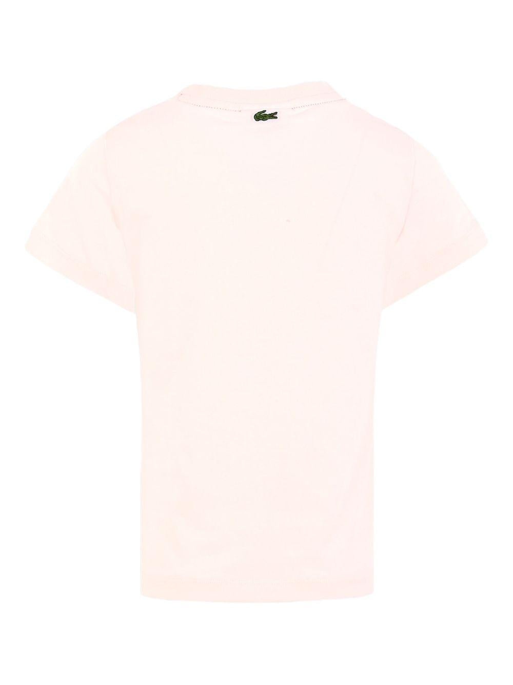 T-shirt rosa con stampa frontale logo TJ3003 T03 LACOSTE KIDS