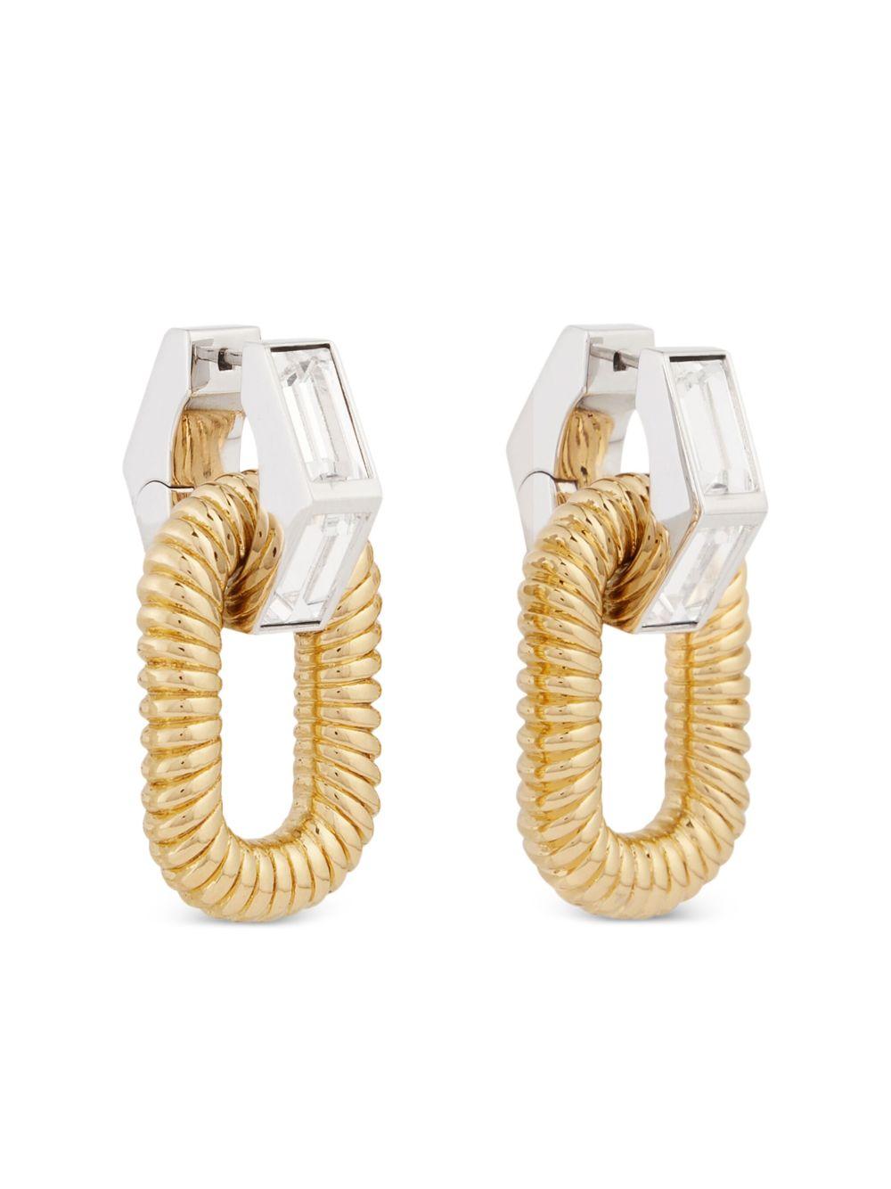 Orecchini XL Link dorati con strass 25ABB0024MET784 M711 RABANNE
