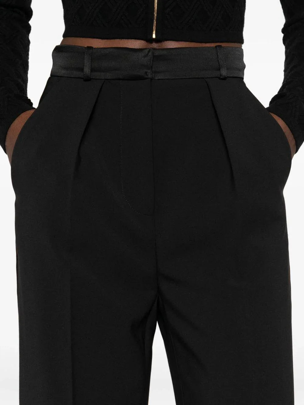 Pantaloni Sartoriali Neri con Pince - Preludio Moda