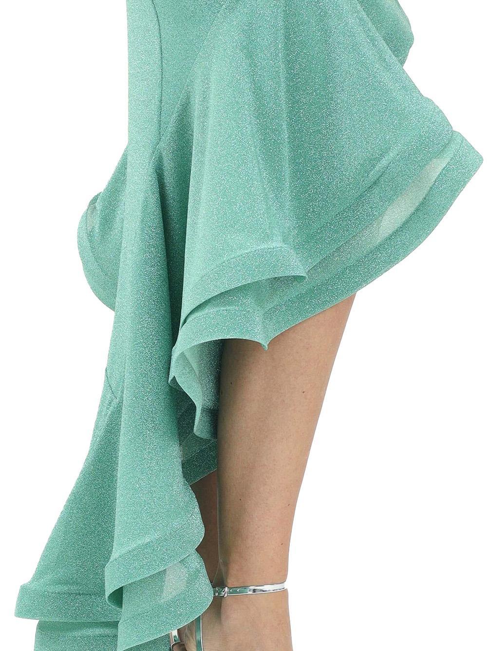 Abito asimmetrico in lurex con ruches - Preludio Moda