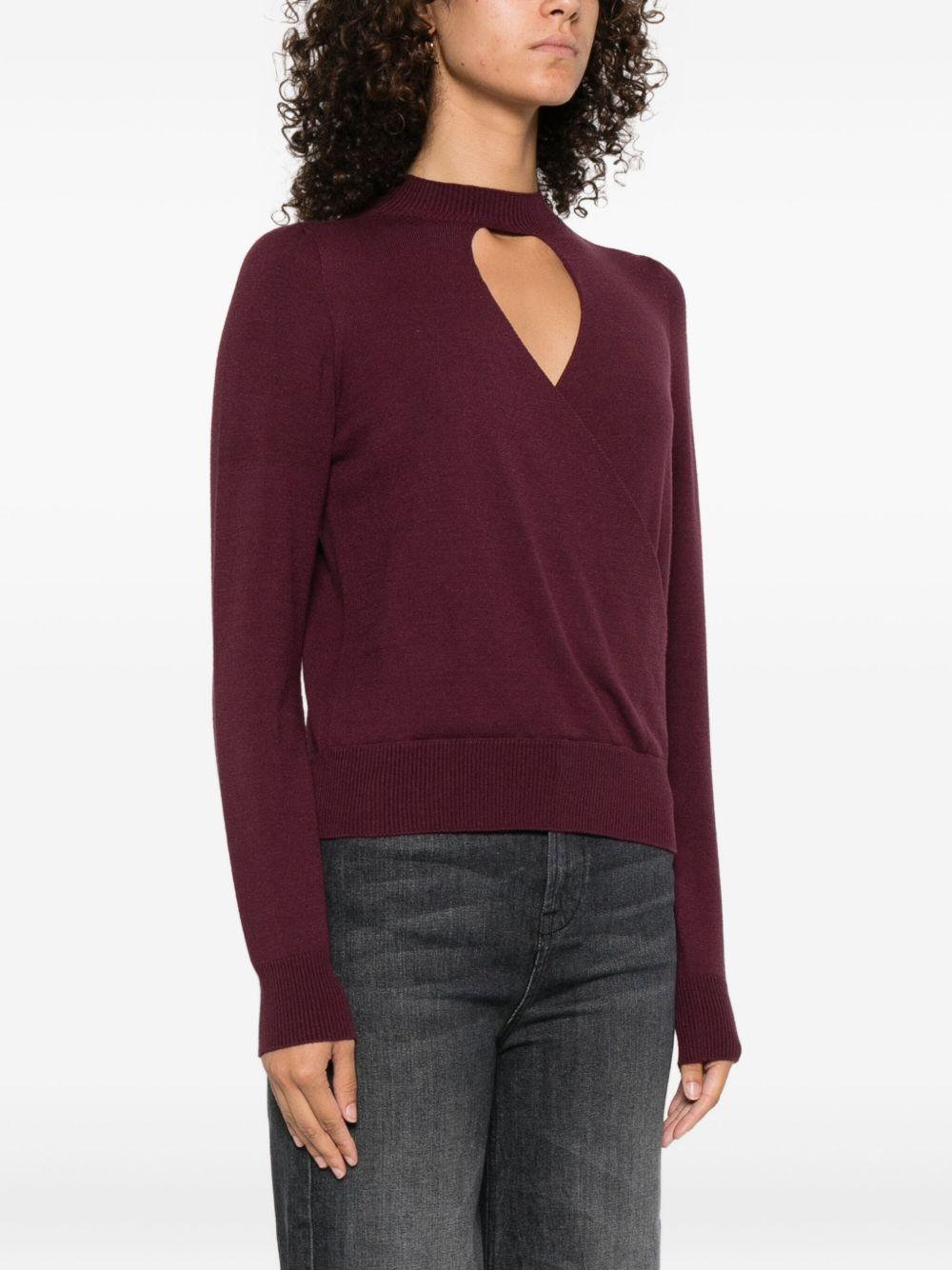 Maglione Viola con Apertura a Goccia 252TP3060 05609 TWINSET
