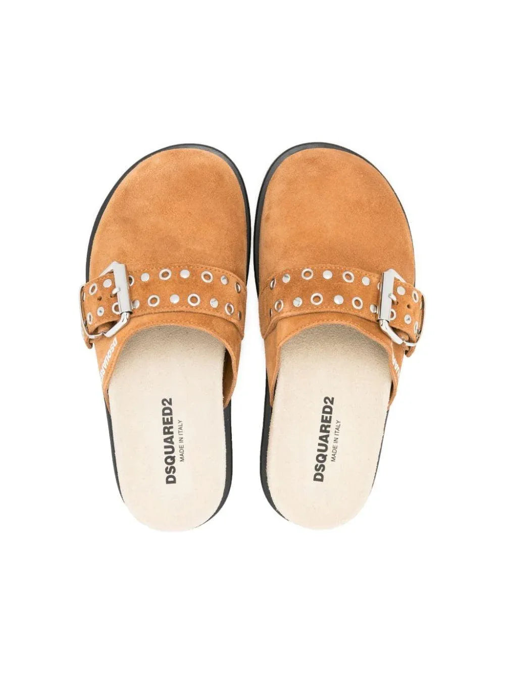 Ciabatta cammello cintura occhielli - Preludio Moda