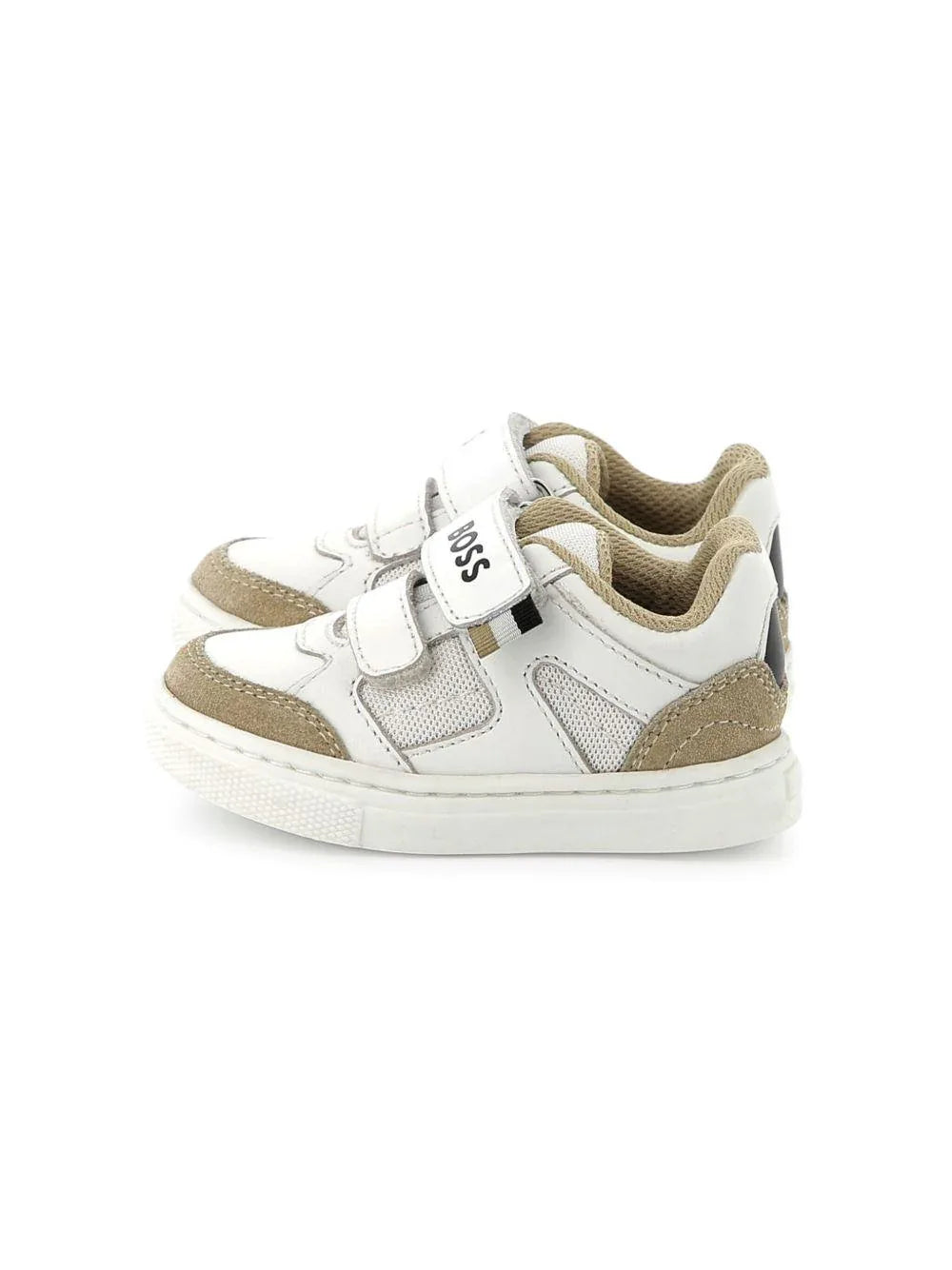 Sneakers a inserti bianche-beige neonato - Preludio Moda