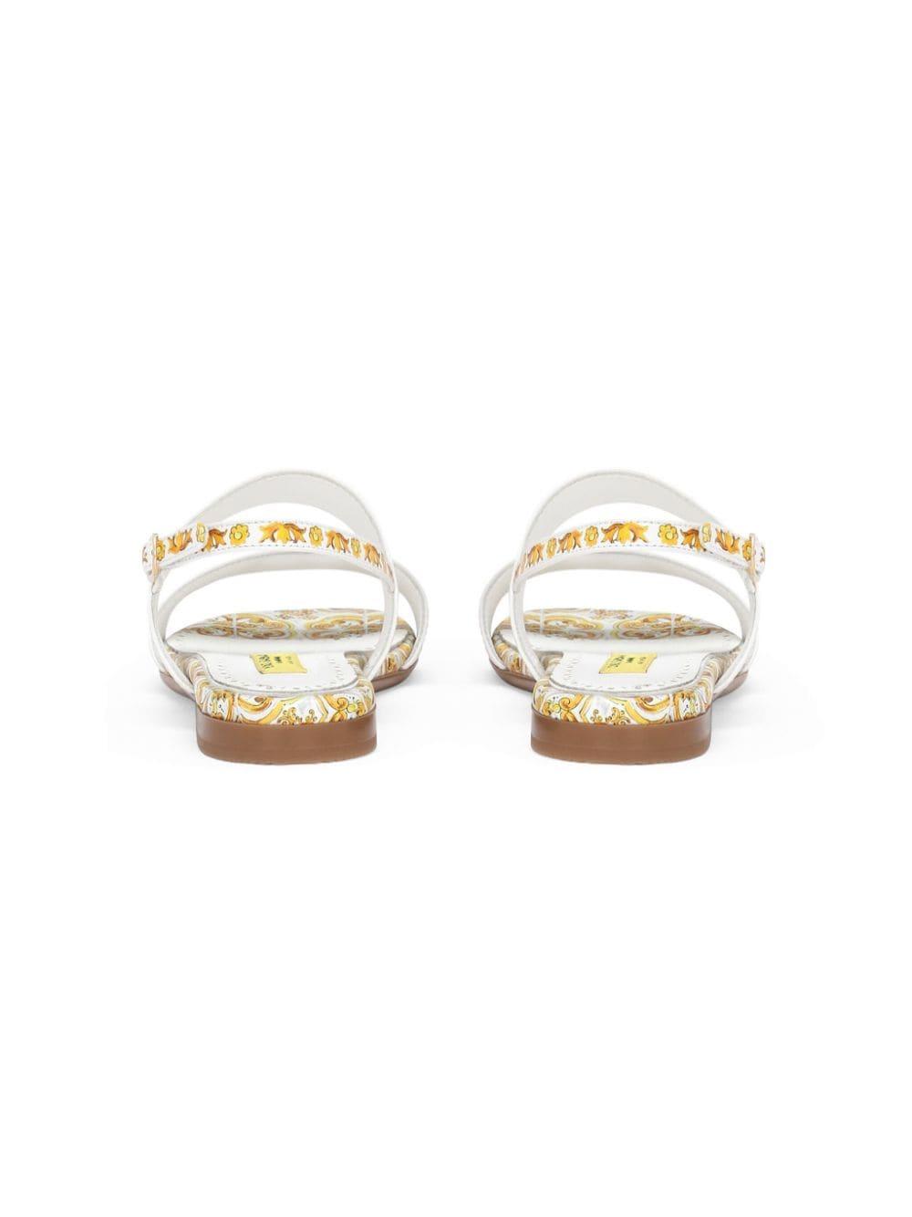 Sandalo stampa Maiolica giallo D10819A1114 HG3OB DOLCE&GABBANA KIDS