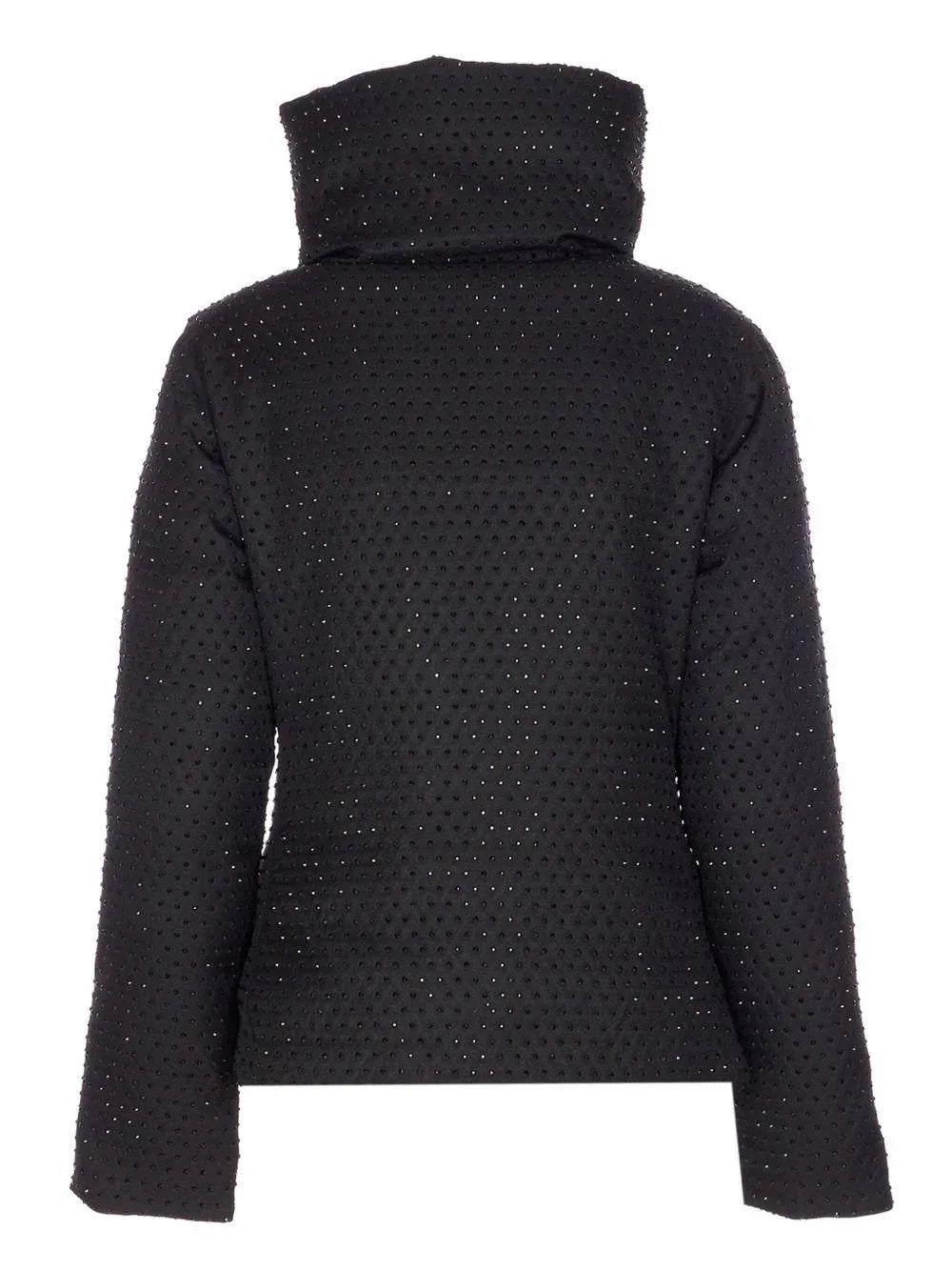 Giacca nera con collo alto e decorazione con strass - Preludio Moda
