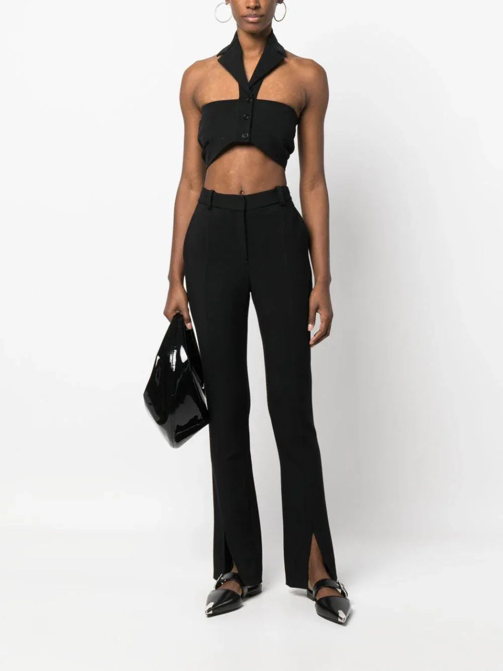 Top crop con reverse nero - Preludio Moda